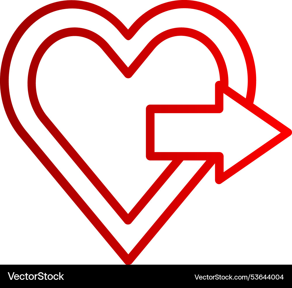 Give heart line gradient icon vector image