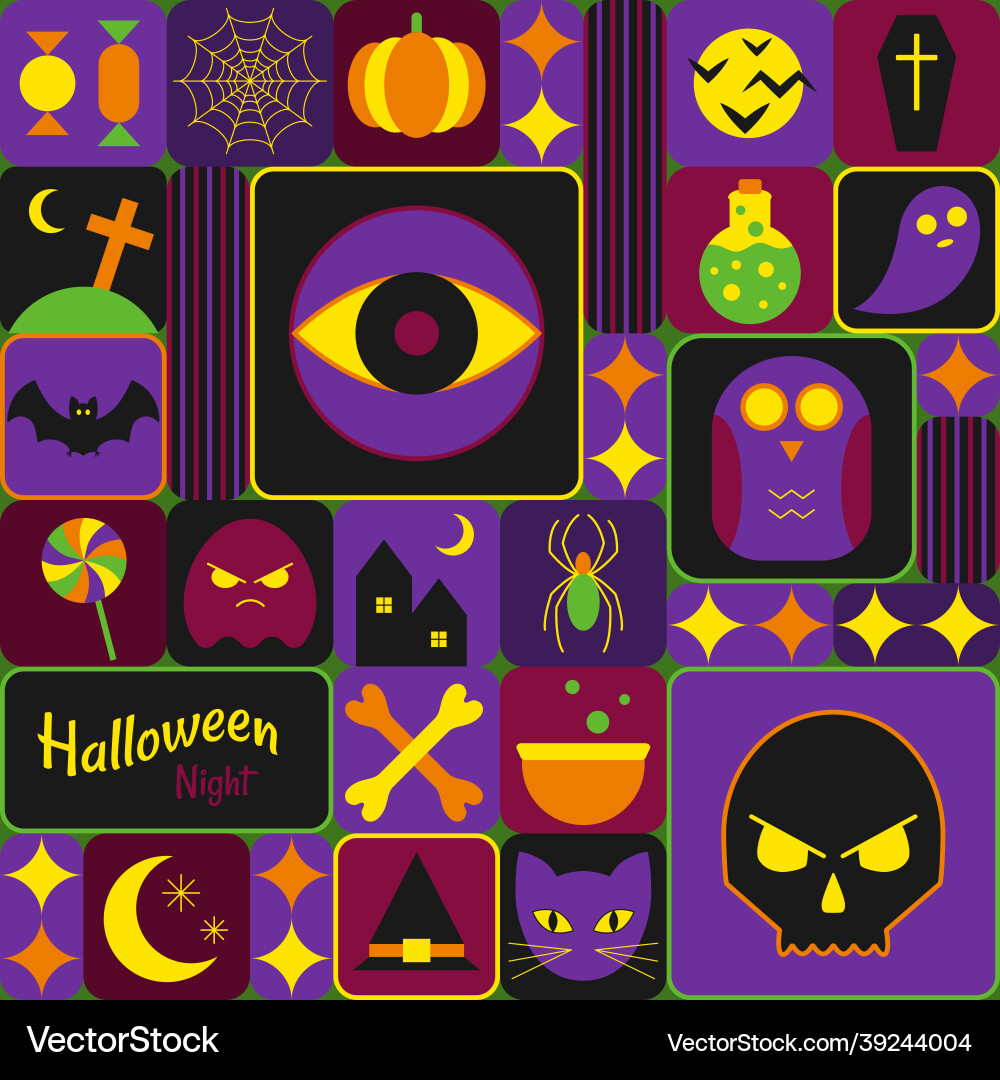 Halloween pattern in simple geometric style Halloween pattern in simple geometric style vector image