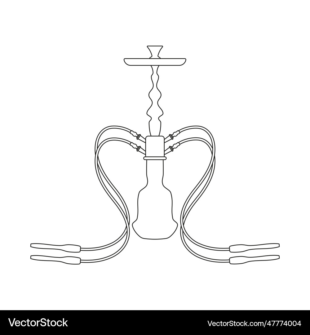 Hookah icon in the form of a flat pattern Vector Image