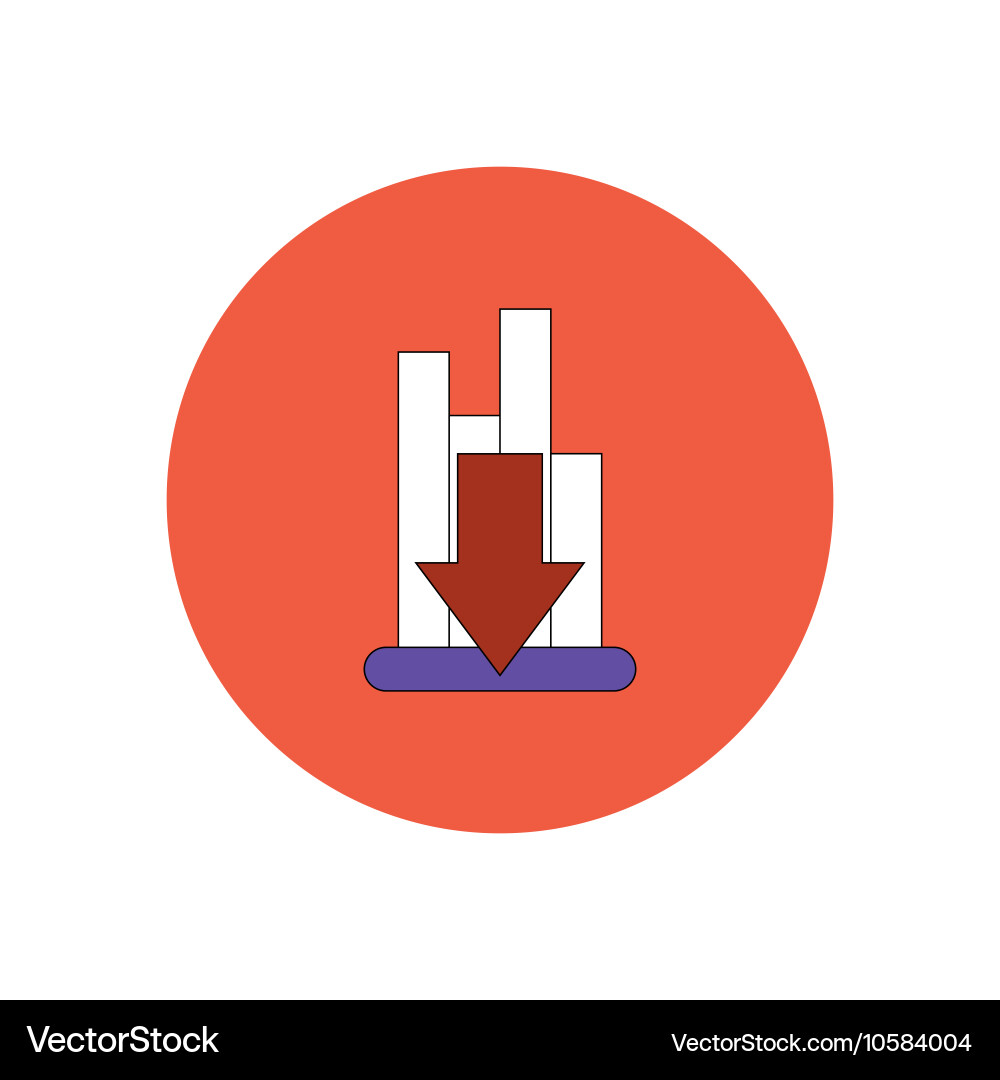 In flat design of column chart vector image