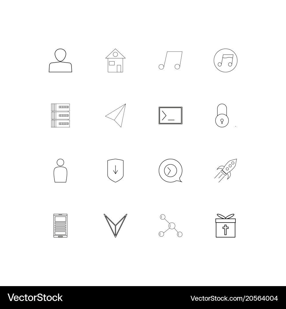 Internet of things simple linear icons set vector image