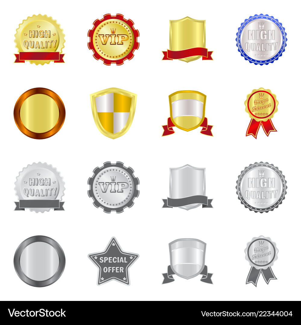 Isolated object of emblem and badge logo set Isolated object of emblem and badge logo set vector image