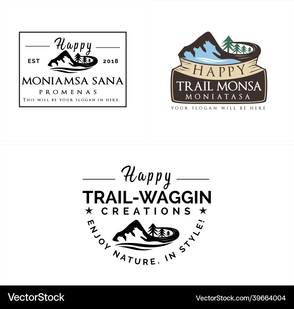 Natur Outdoor Berg Erholung Logo Design Natur Outdoor Berg Erholung Logo Design vektorbild