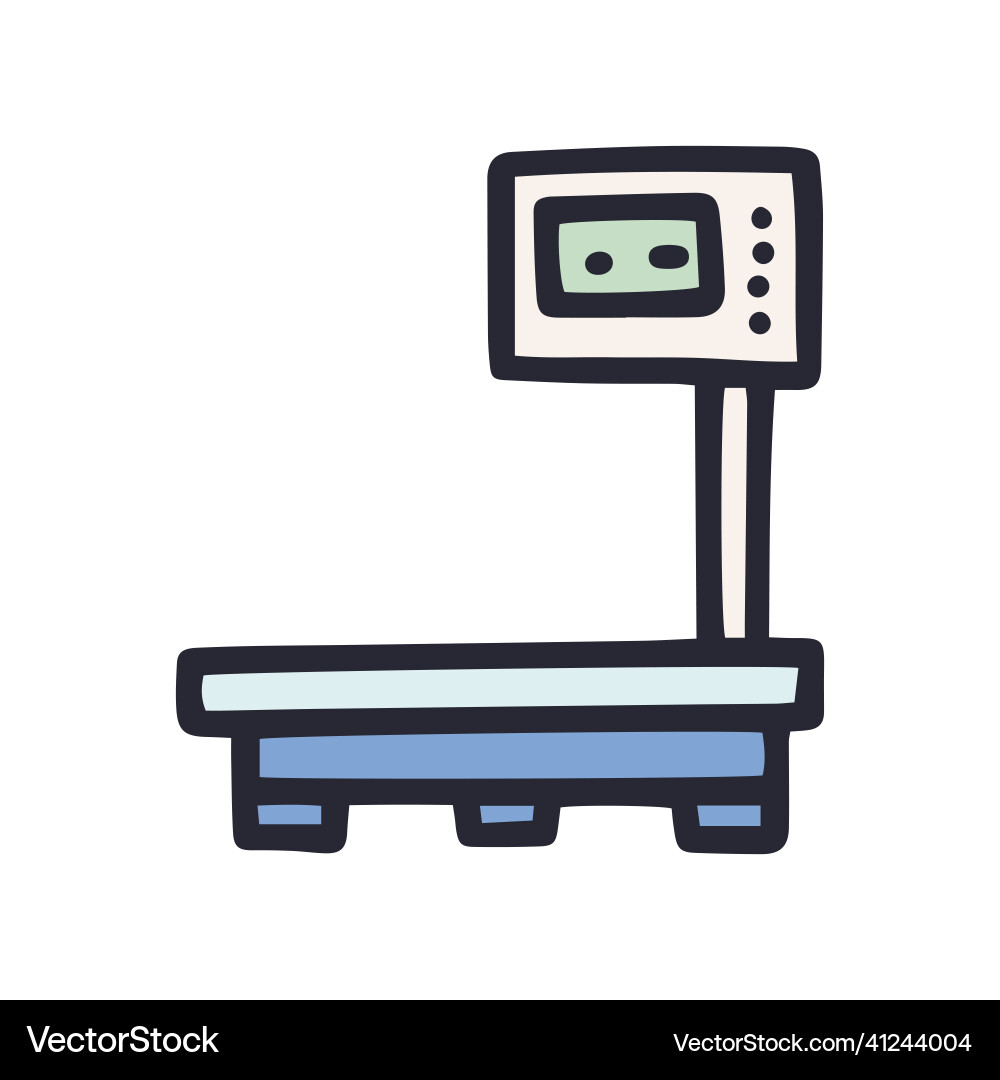 Platform scale color doodle simple icon Vector Image