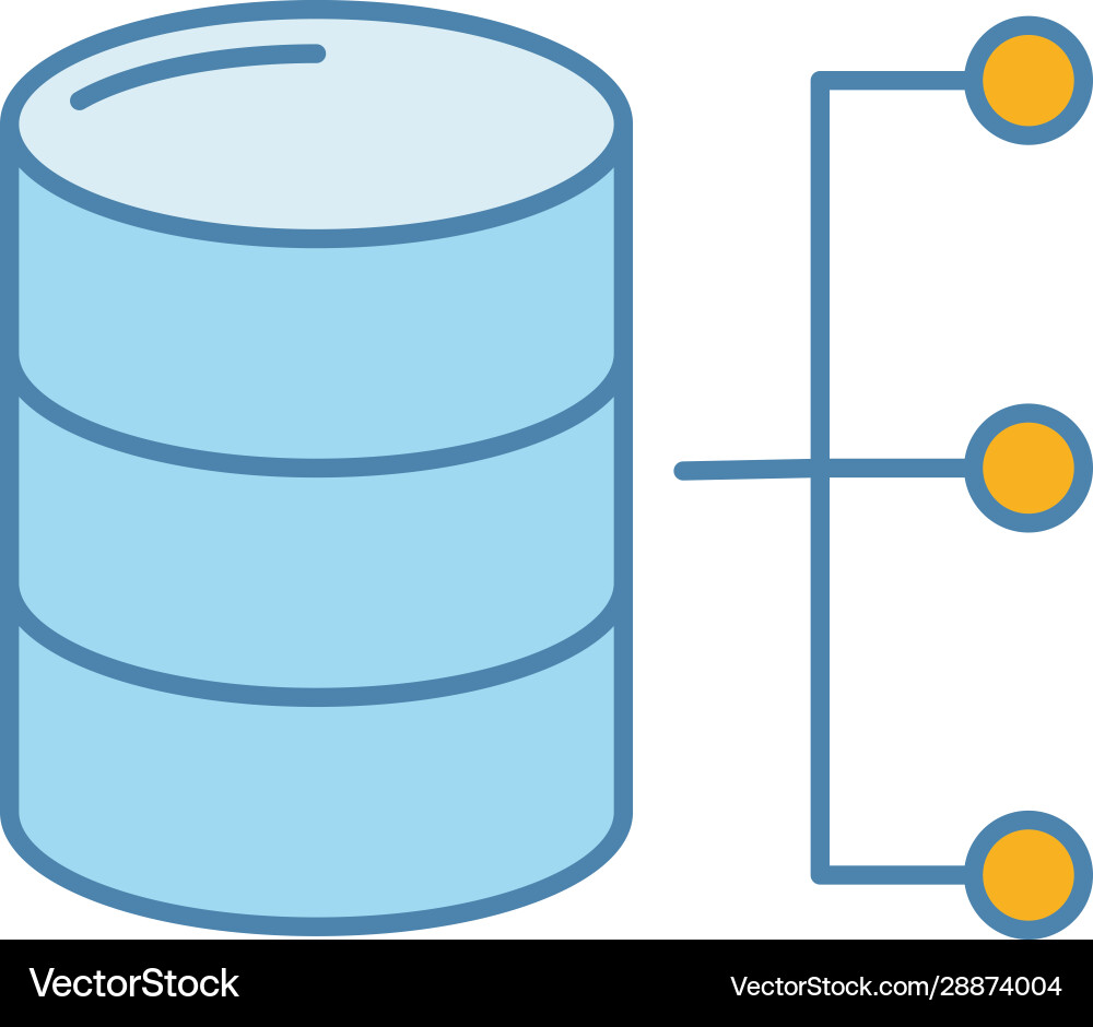 Relational database color icon Relational database color icon vector image