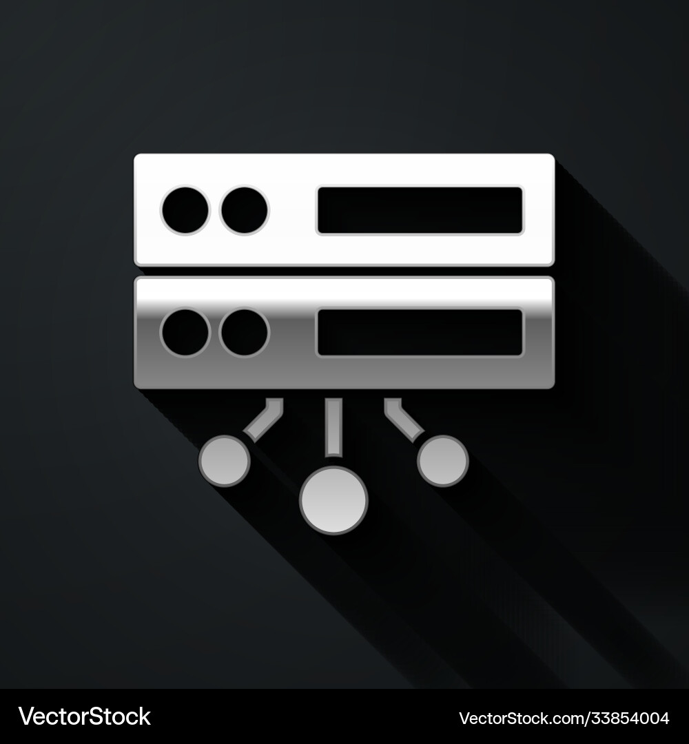 Silver server data web hosting icon isolated Silver server data web hosting icon isolated Vector Image