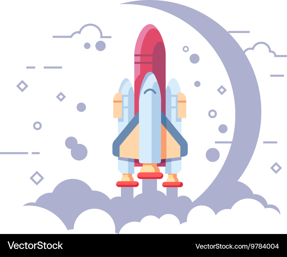 Startup Space Rocket Launch vector image