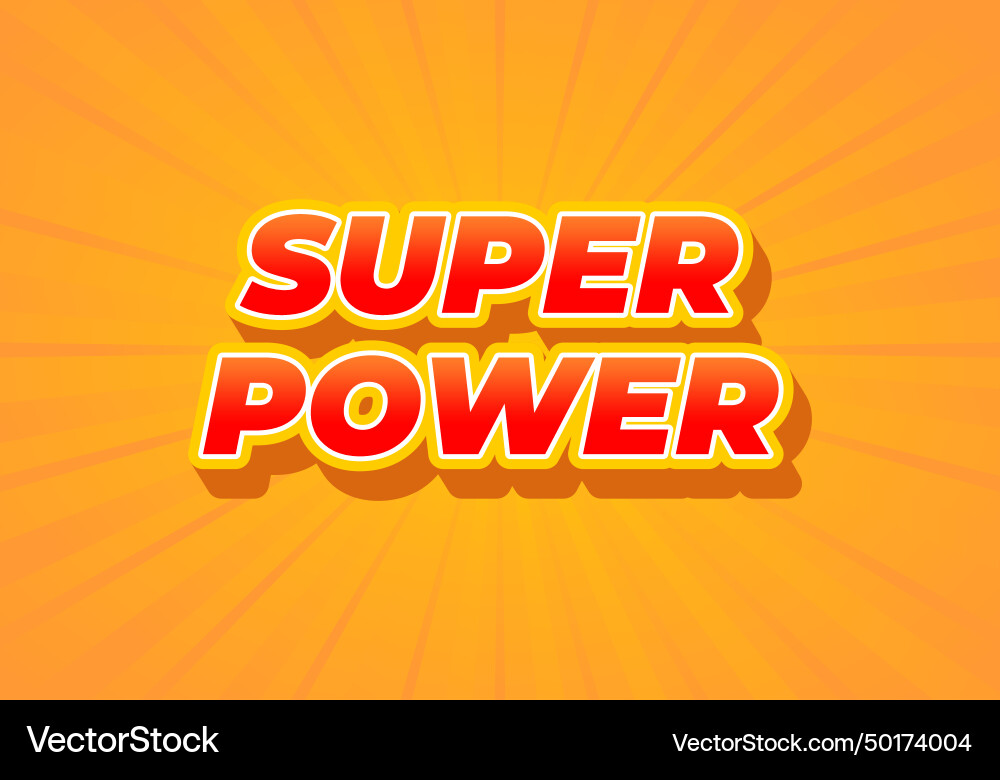 Super power text effect in 3d look red color Super power text effect in 3d look red color Vector Image