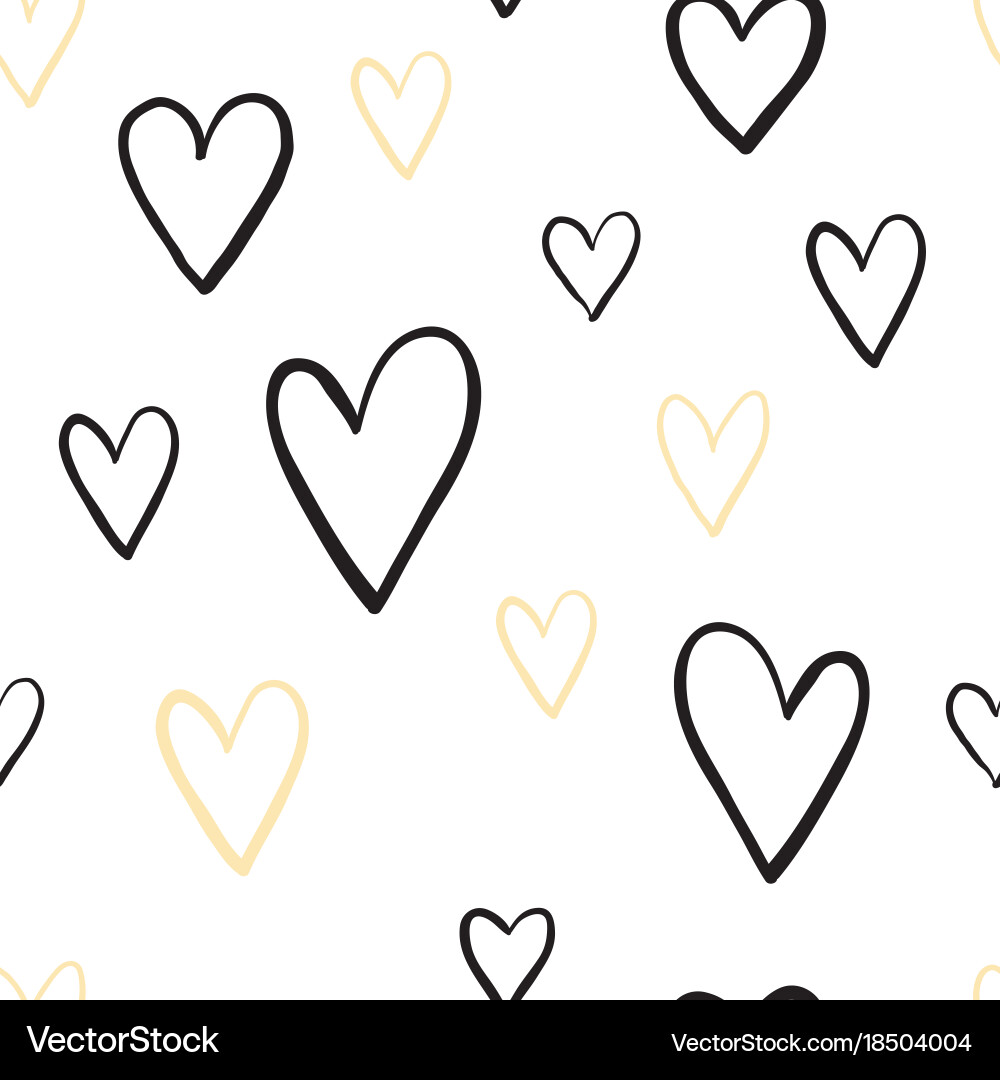 Two color simple heart seamless pattern vector image