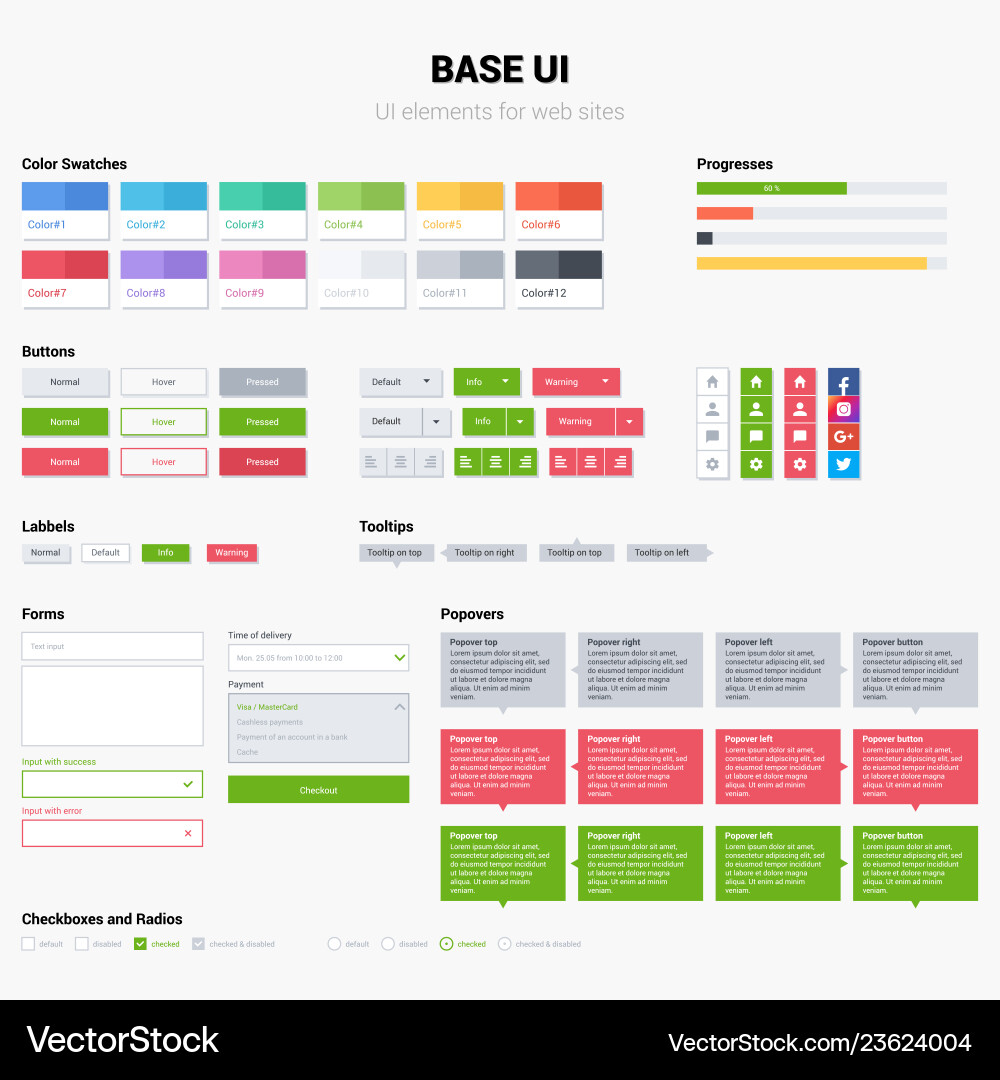 UI Kit - Web Templates & Elements vector image