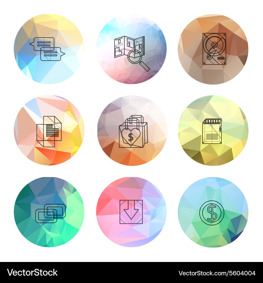 Universal modern icons for web and mobile app vector image