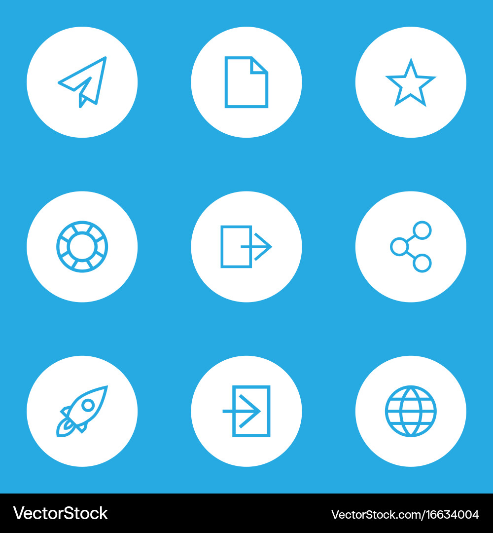 User outline icons set collection of send globe Vector Image