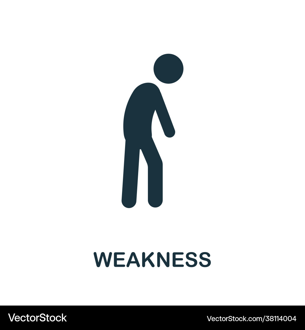 Weakness icon monochrome simple element from vector image