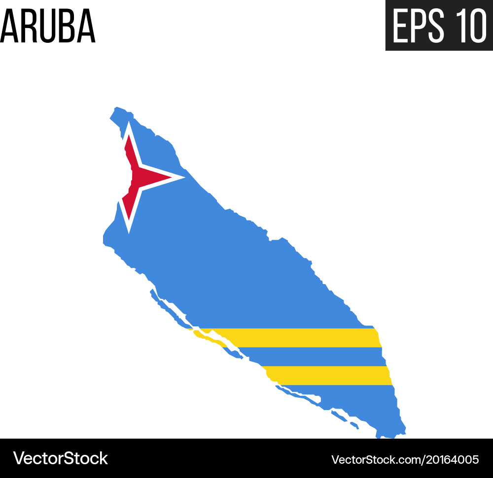 Aruba map border with flag eps10 vector image