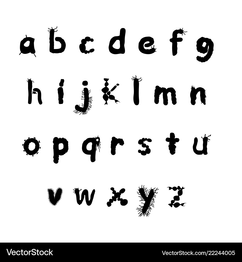 Bold biology font Bold biology font vector image