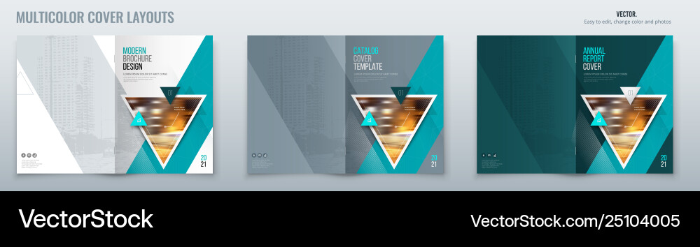 Brochure template layout design with triangles Brochure template layout design with triangles vector image