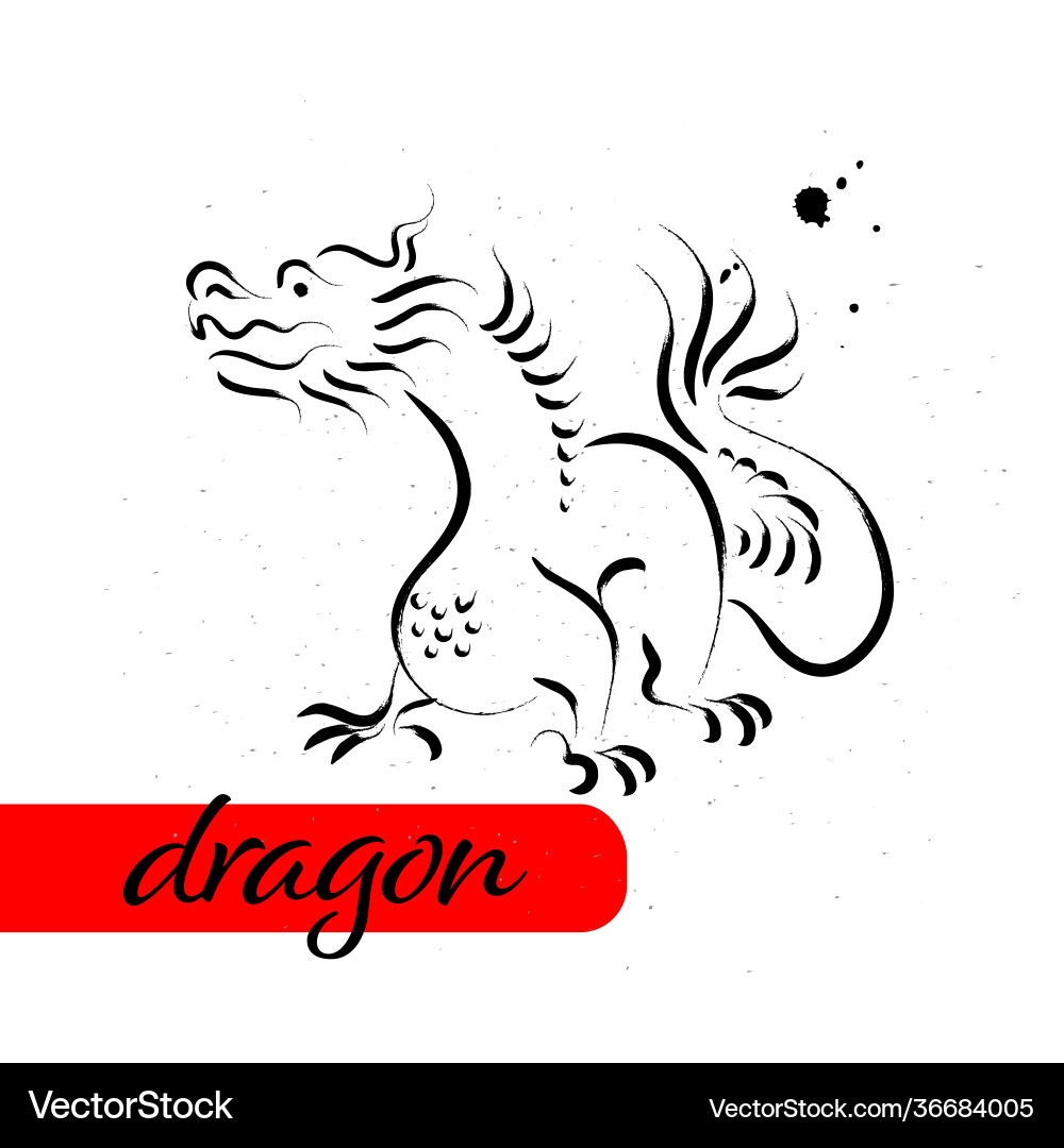 Chinese dragon year calendar animal silhouette Chinese dragon year calendar animal silhouette vector image
