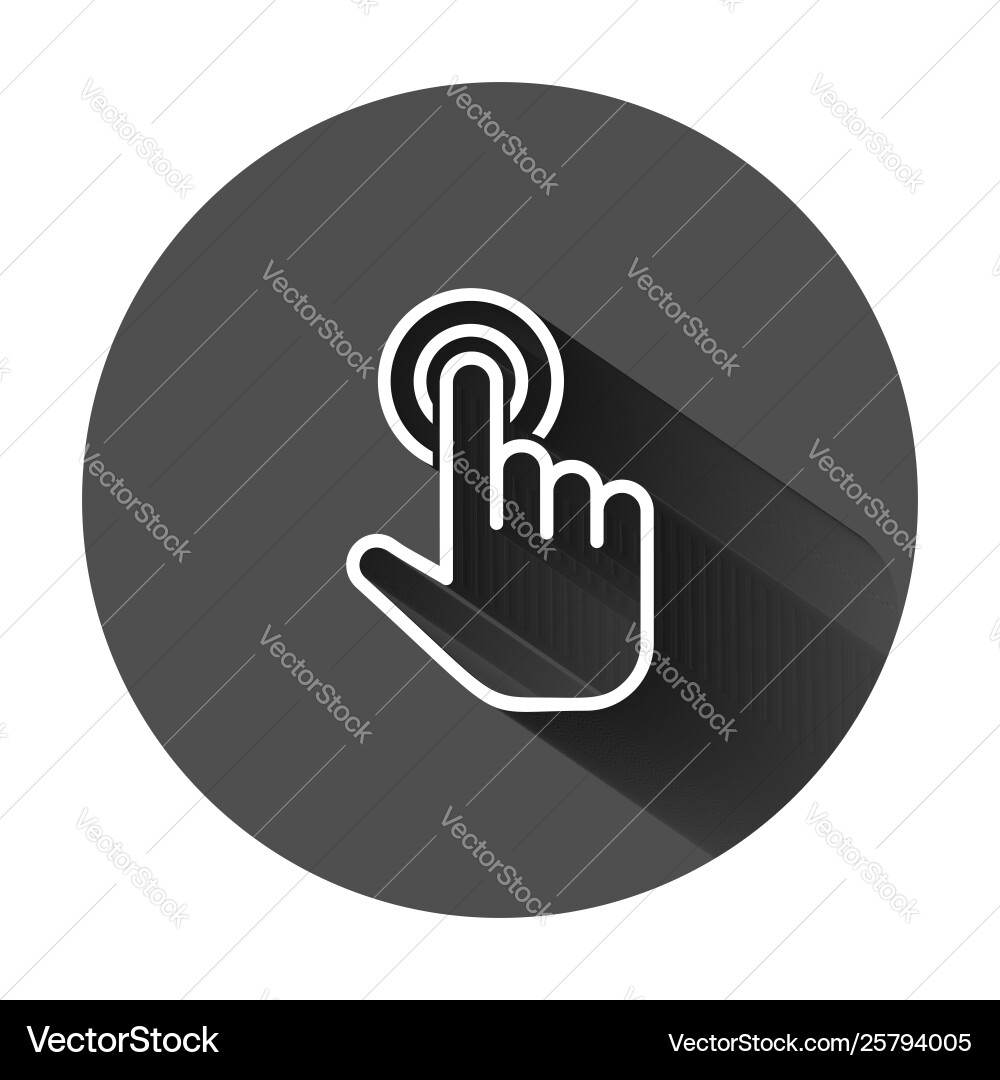 Click mouse icon in flat style pointer on black Vector Image