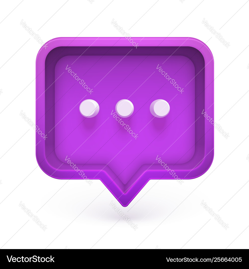 Colorful 3d speech bubble with three dots Colorful 3d speech bubble with three dots vector image