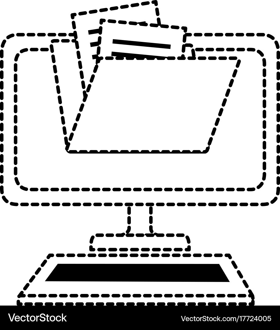 Computer desktop with folder vector image