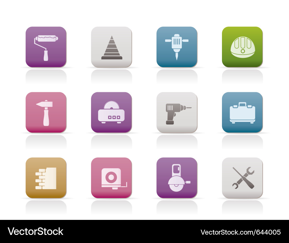 Construction Tool Icons Set vector image