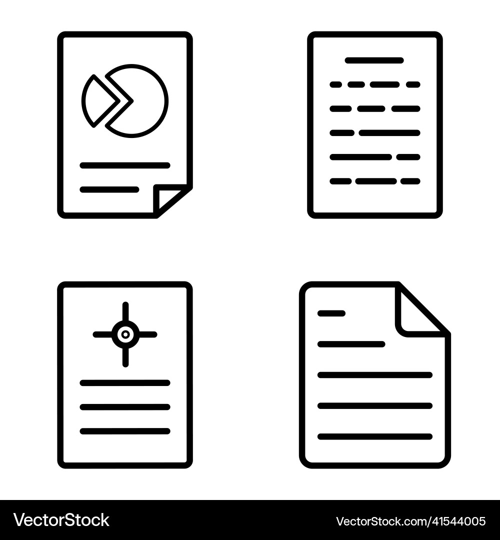 Docs1-2 flat icon set isolated on white background Docs1-2 flat icon set isolated on white background Vector Image