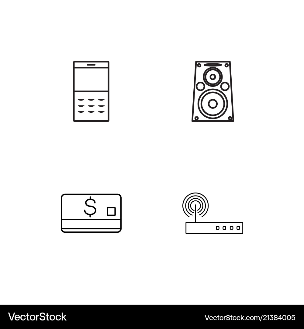 Electrical devices linear icons set simple vector image