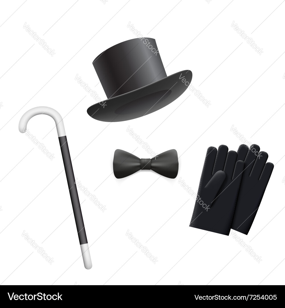 Elegantes Gentleman Zubehör Vektorbild