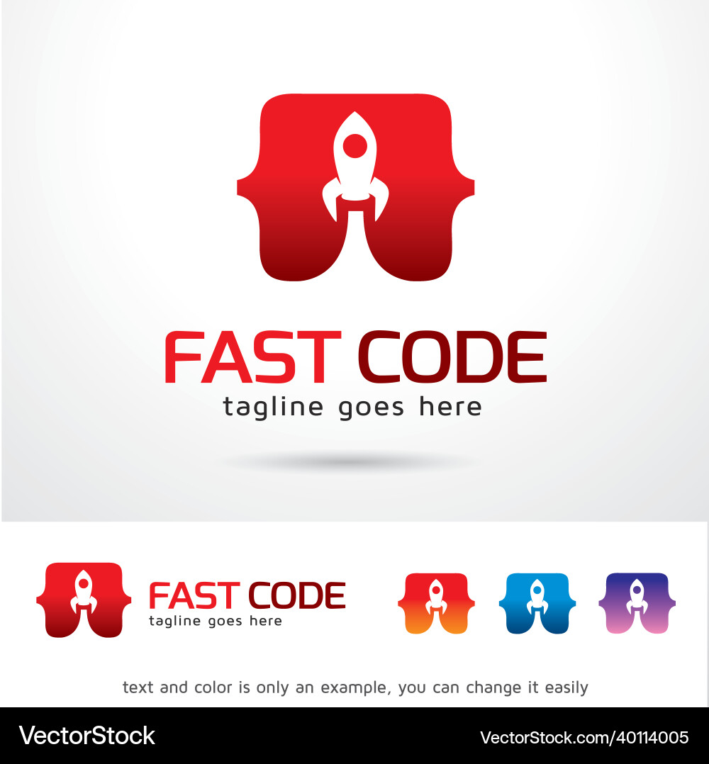Fast code logo template vector image
