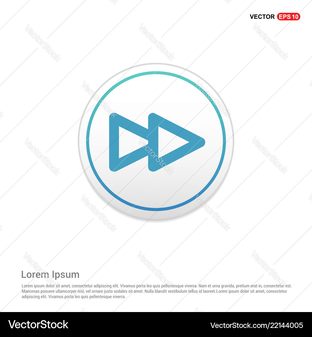 Fast forward icon - white circle button Vector Image