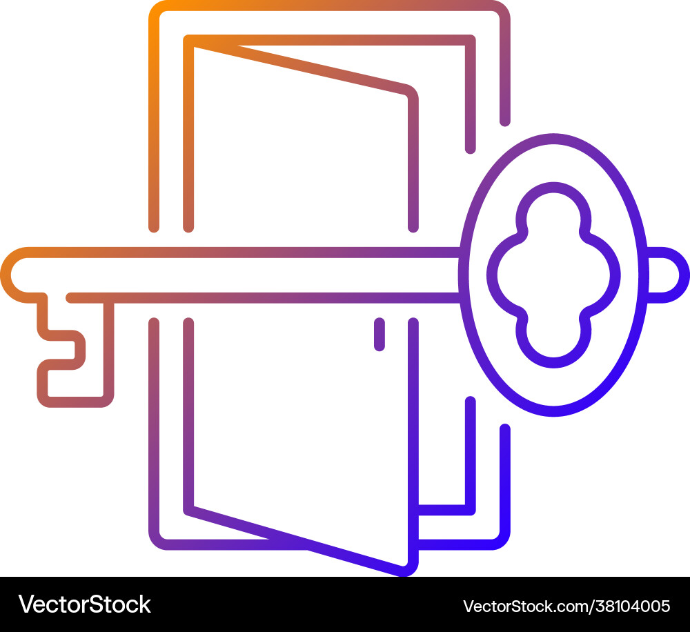 Finding key to get out gradient linear icon Finding key to get out gradient linear icon Vector Image