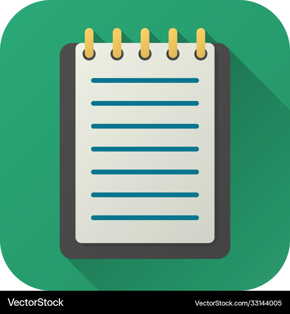 Flat Notebook Icon Vector Image