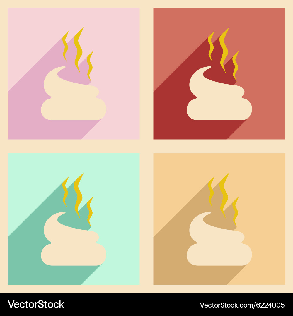 Flat with shadow concept and mobile application vector image