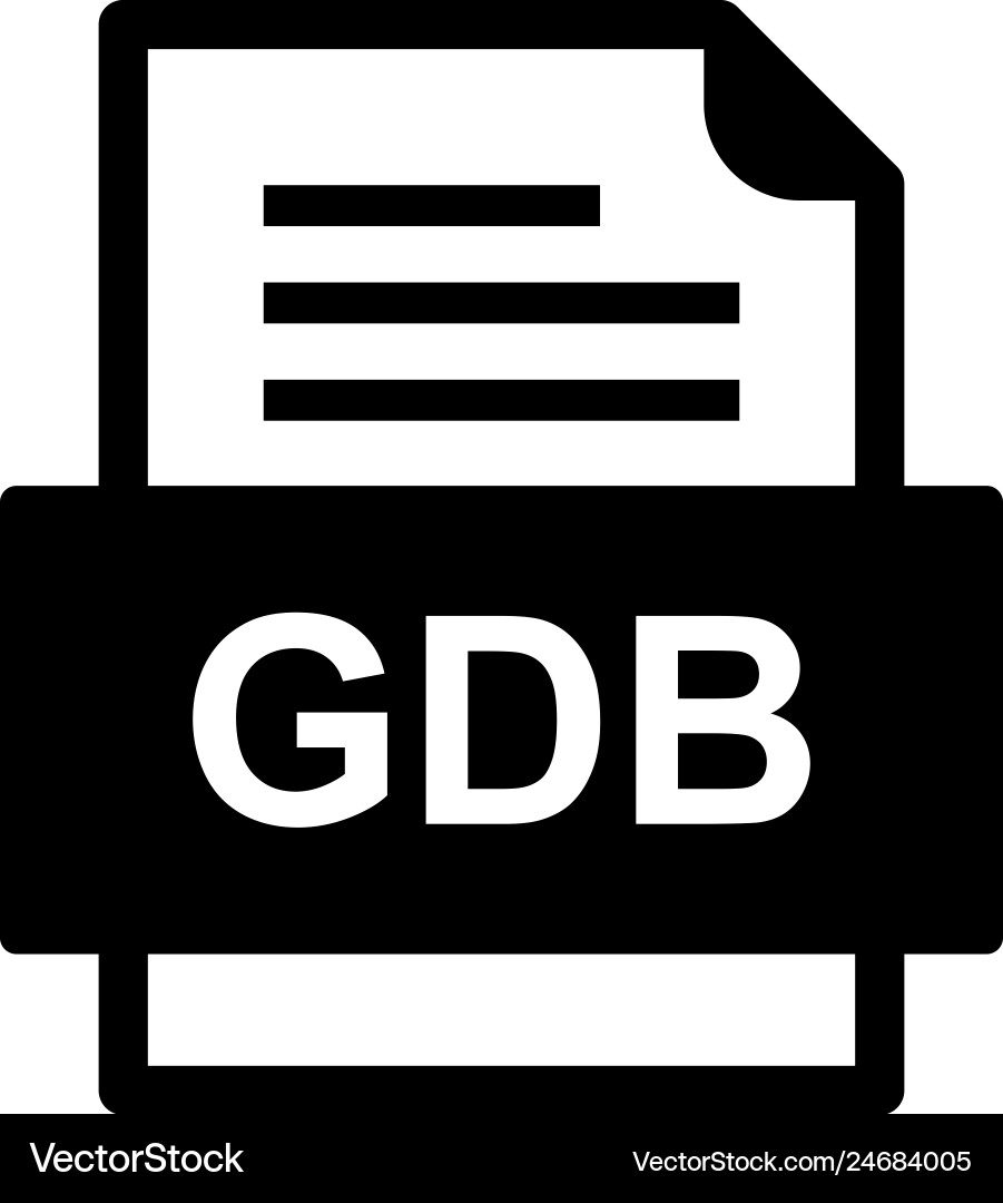 Gdb file document icon vector image