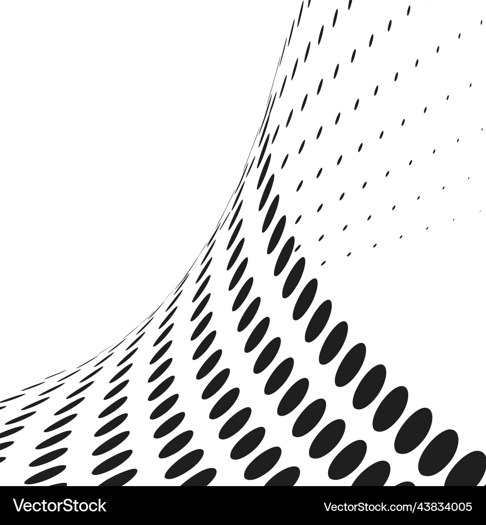 Halftone curve black dot pattern wave form Halftone curve black dot pattern wave form vector image