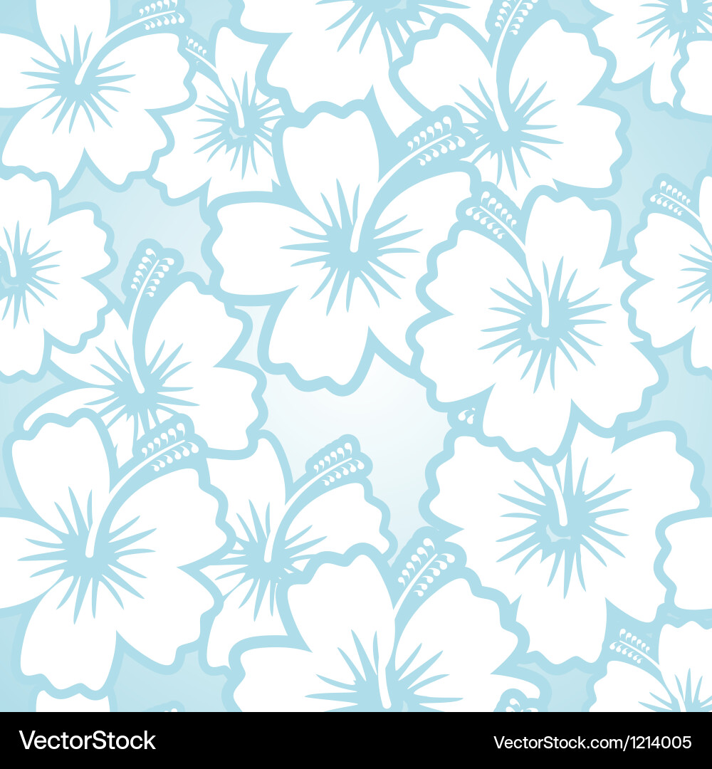 Hibiscus Floral Seamless Pattern Vector Image