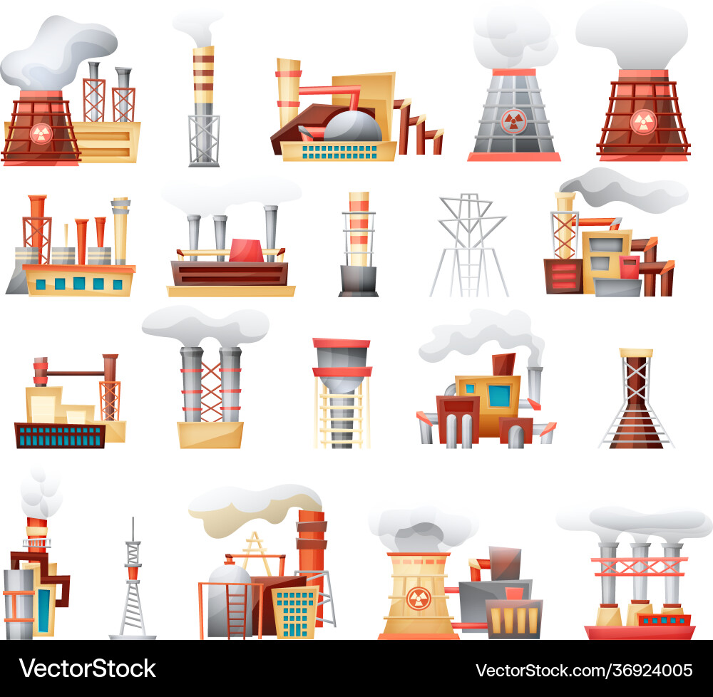 Industrie Fabrikgebäude Umwelt Industrie Fabrikgebäude Umwelt vektorbild