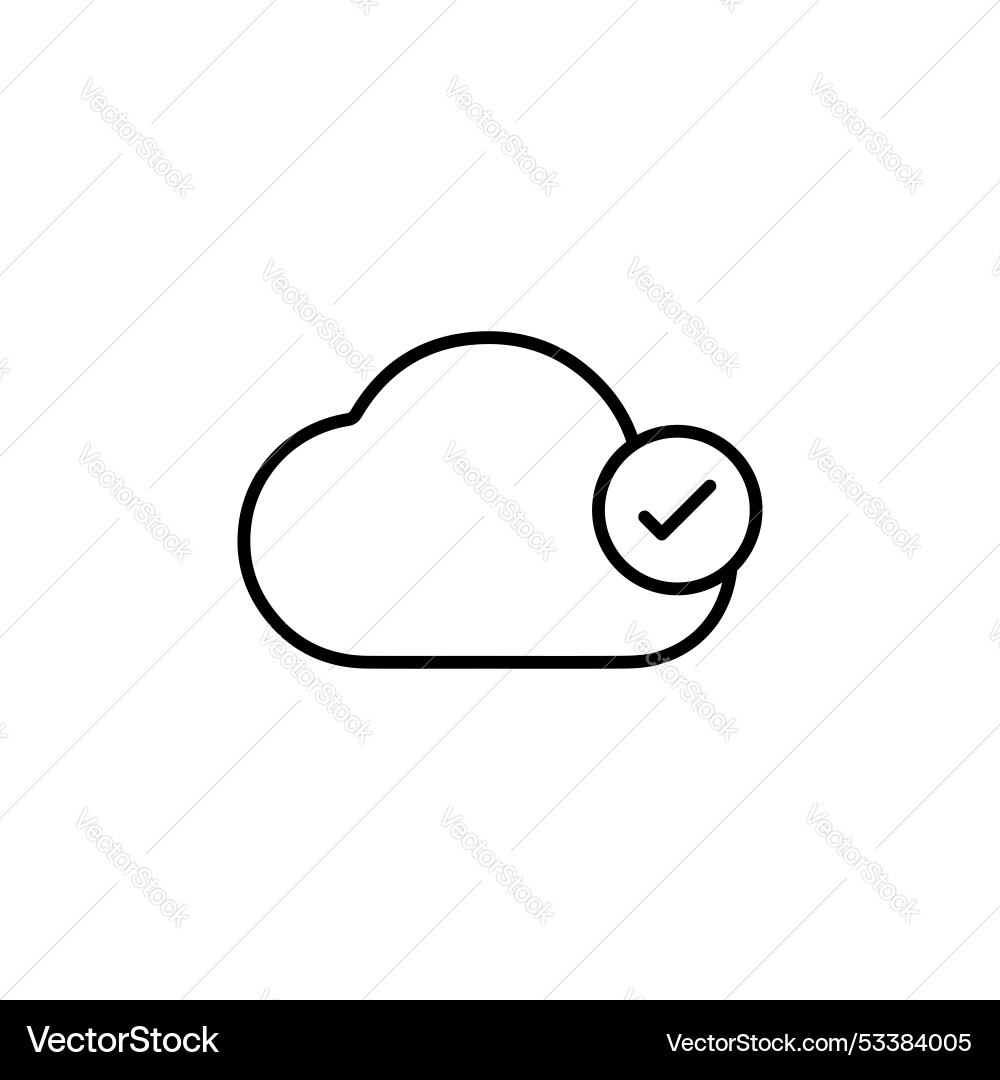 Saved to drive icon set cloud with check or tick Vector Image