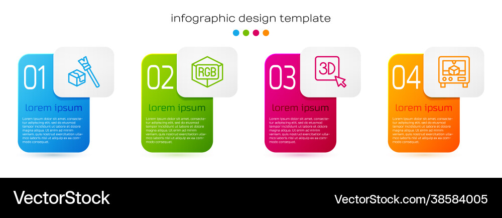 Set line isometric cube rgb and cmyk color mixing Set line isometric cube rgb and cmyk color mixing vector image
