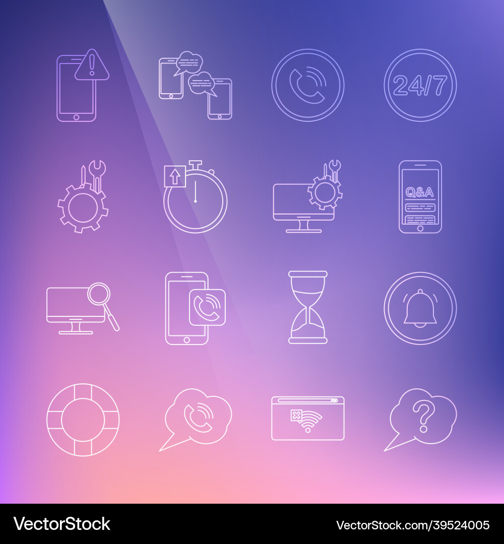 Set line speech bubble question button chat Set line speech bubble question button chat vector image
