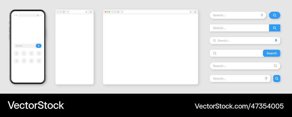 Smartphone blank internet browser window Smartphone blank internet browser window vector image