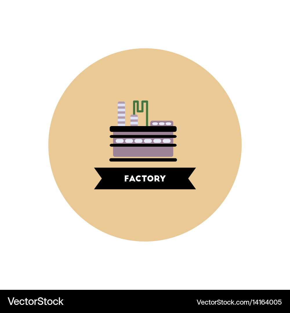 Stylish icon in color circle building factory Vector Image