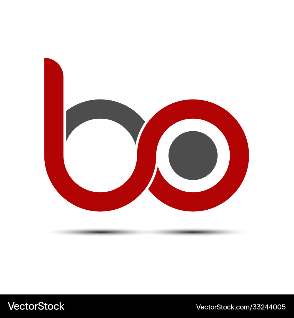 Stylized lowercase letters b and o are linked Stylized lowercase letters b and o are linked vector image