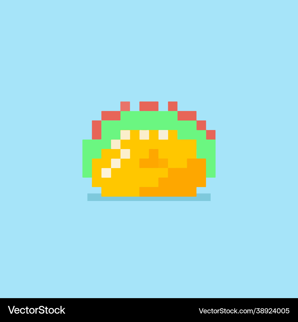 Taco with pixel art style design Taco with pixel art style design vector image