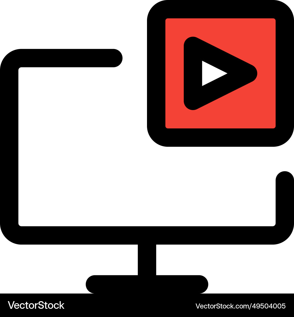 Visual content displayed on the monitor screen vector image