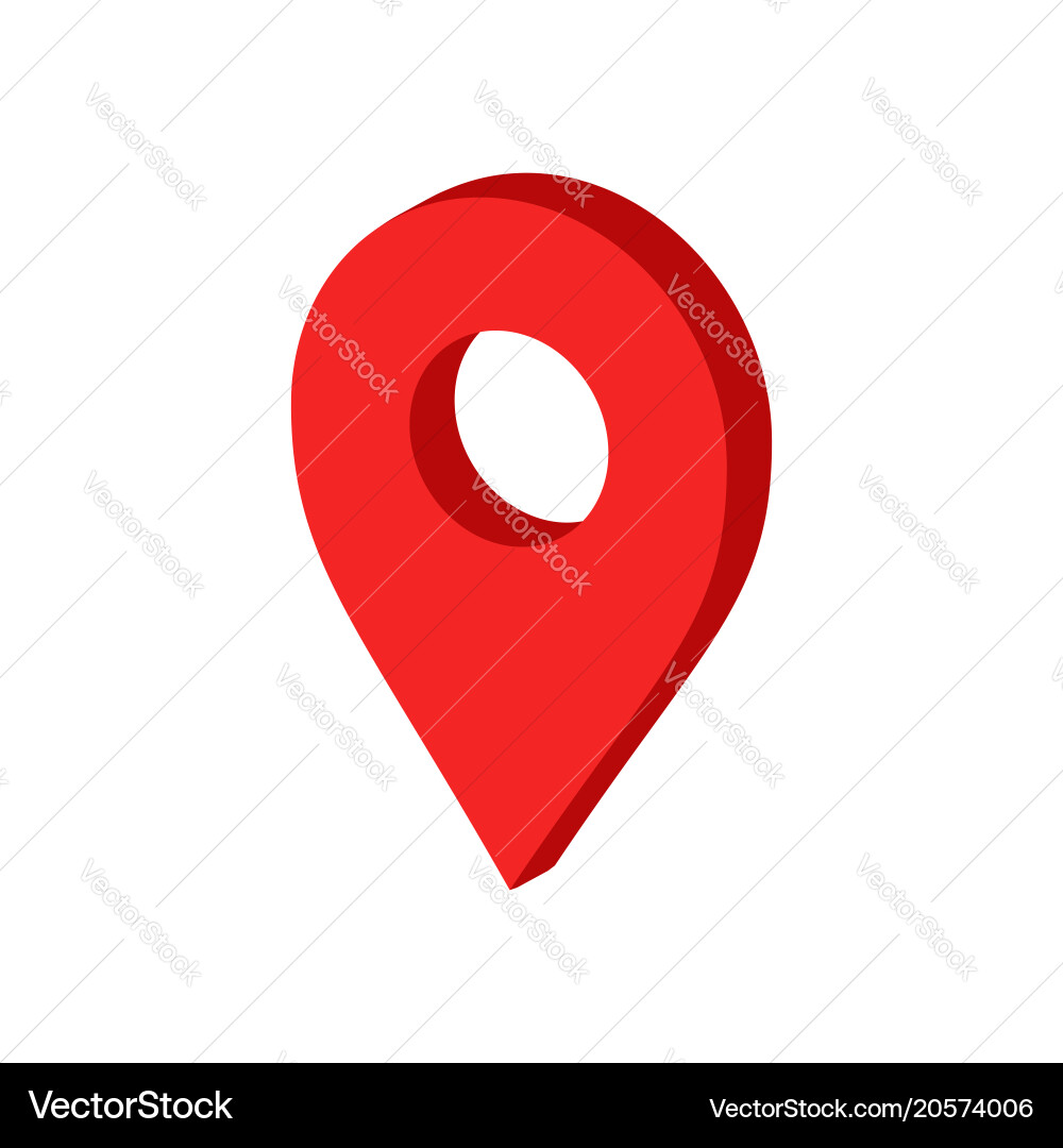 3d map pointer in flat style gps navigation mark vector image