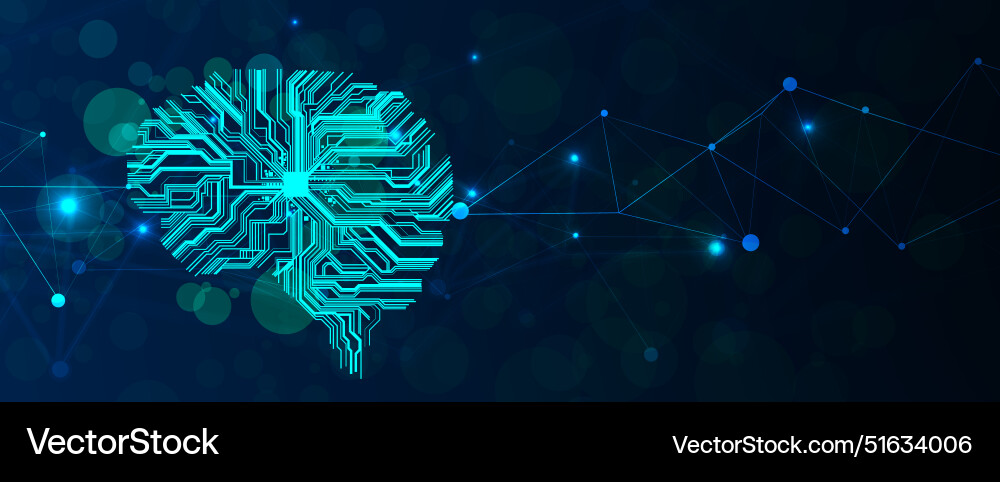 Abstract artificial intelligence cloud computing Vector Image