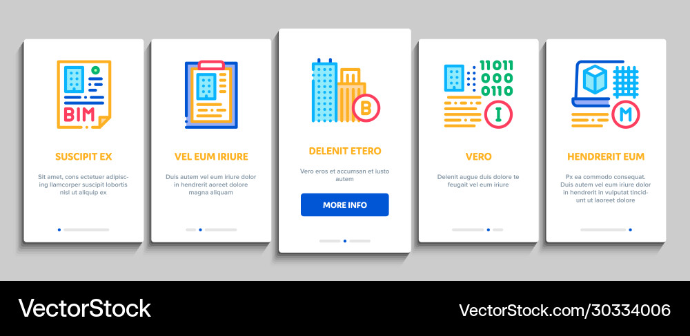 Bim building information modeling onboarding Bim building information modeling onboarding vector image