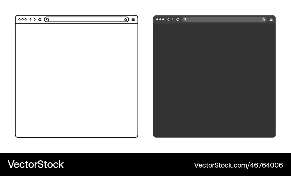 Blank web browser internet page window Blank web browser internet page window vector image