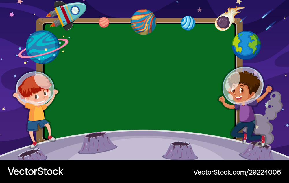 Border template with space theme in background Border template with space theme in background vector image